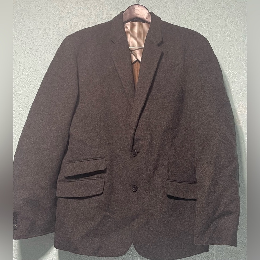 Banana Republic 2-Button Wool Gray Blazer Sport Jacket Size 46 R Mens